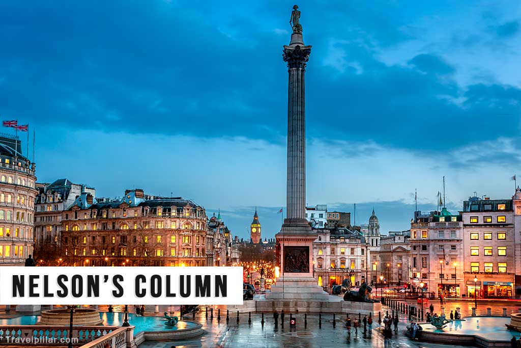 Nelson's Column in Trafalgar Square, London