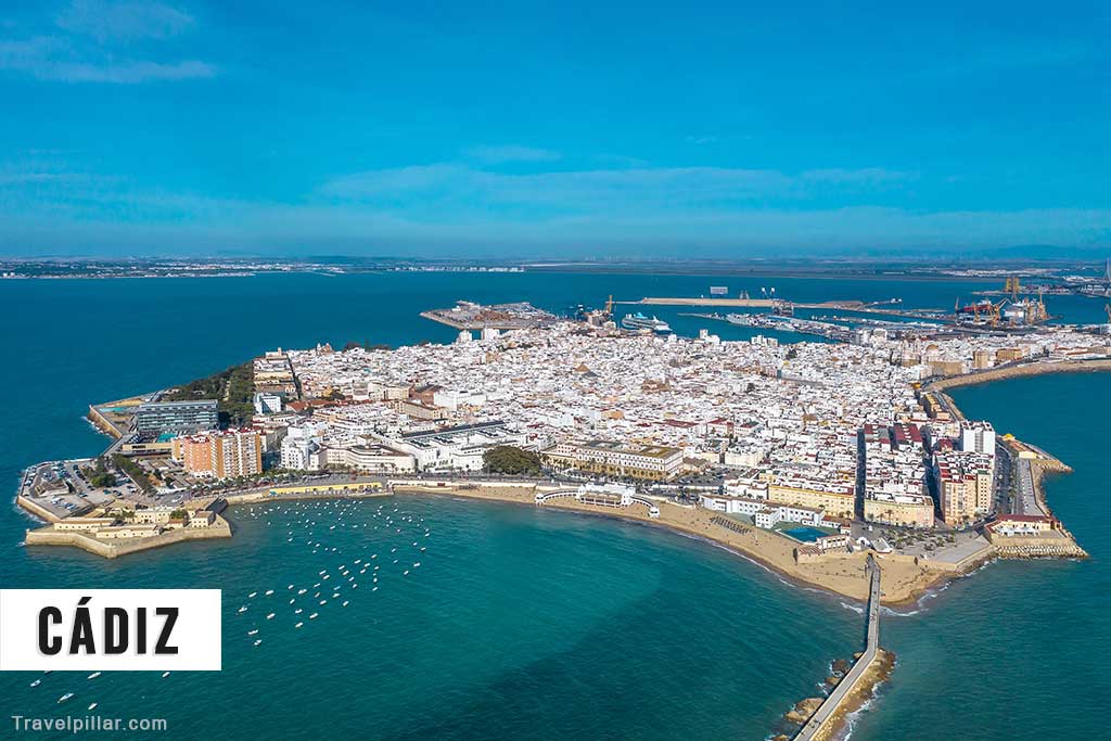 Aerial view of the city of Cádiz, Spain