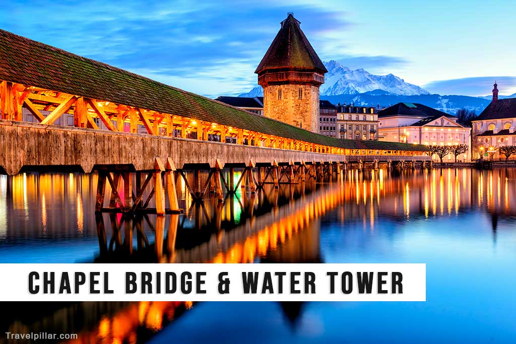 Chapel Bridge and Water Tower, Lucerne, Switzerland