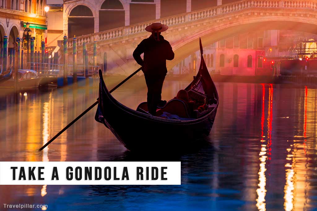 Take a gondola ride in Venice, Italy