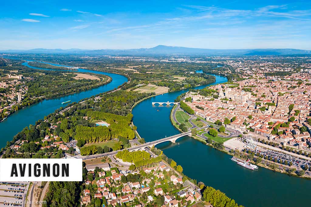 Avignon (aerial view), Provence, France