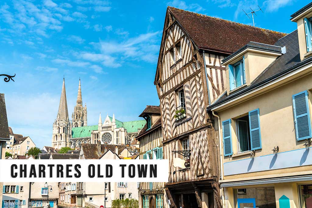 Chartres Old Town and half-timbered houses, , France