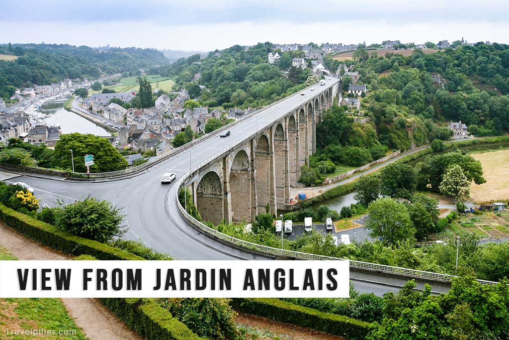 View of Dinan Viaduct and Port from Jardin Anglais, France