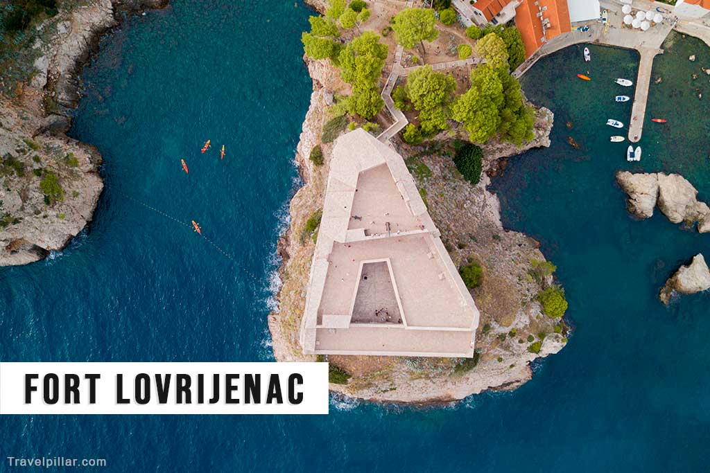 aerial view of Fort Lovrijenac, Dubrovnik