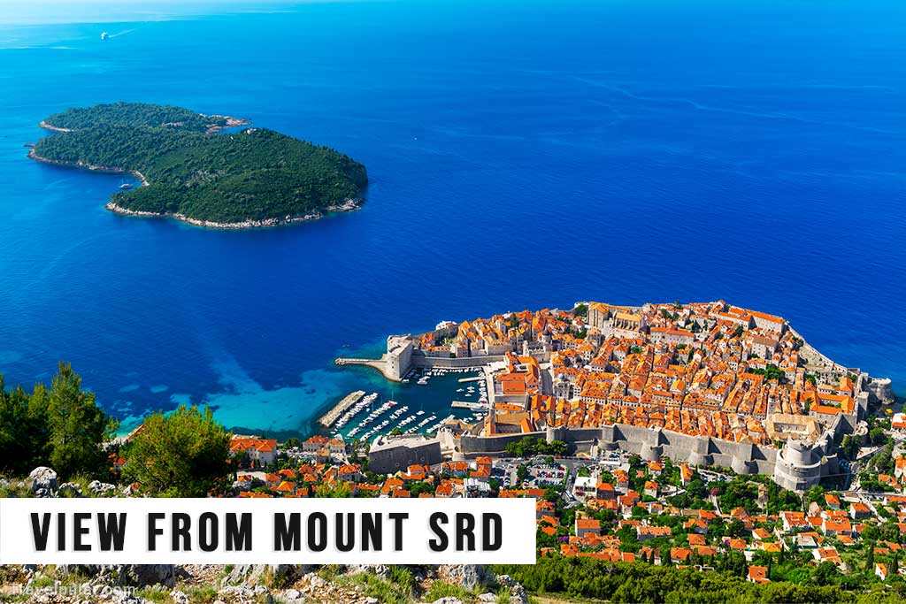View of Dubrovnik City and Lokrum Island from Mount Srd