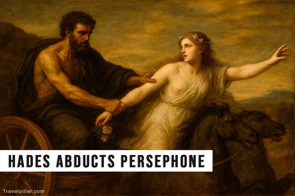 Hades abducts Persephone