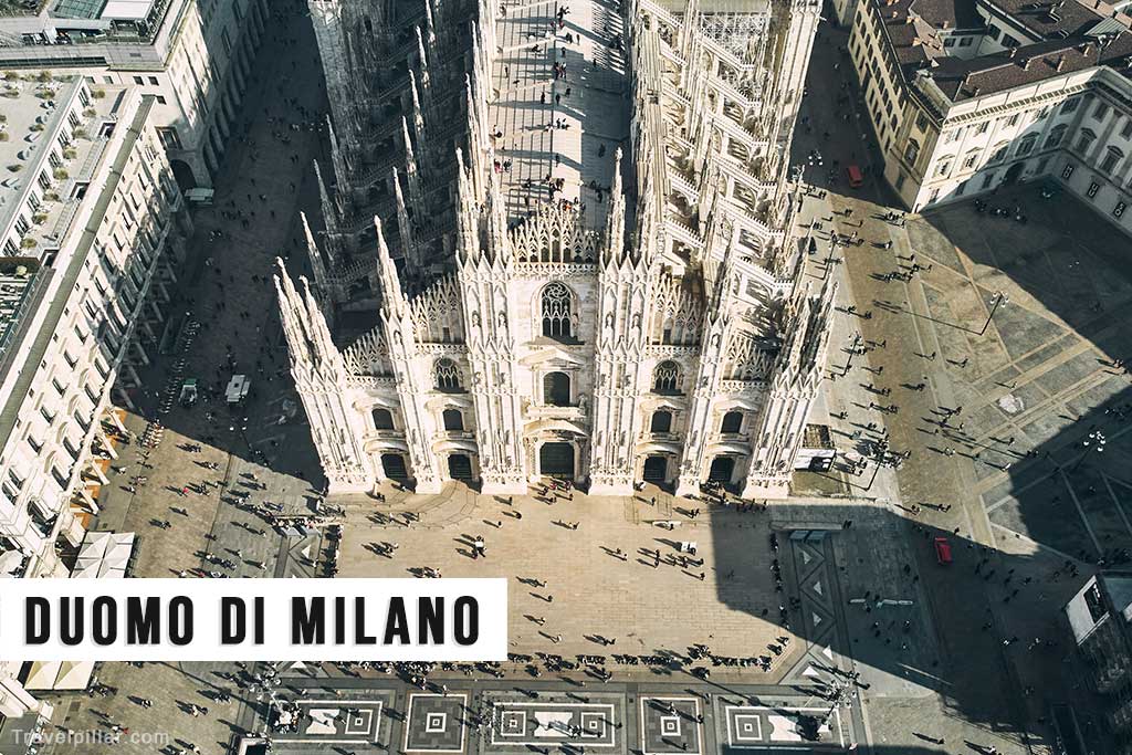 Aerial view of Duomo di Milano, Milan