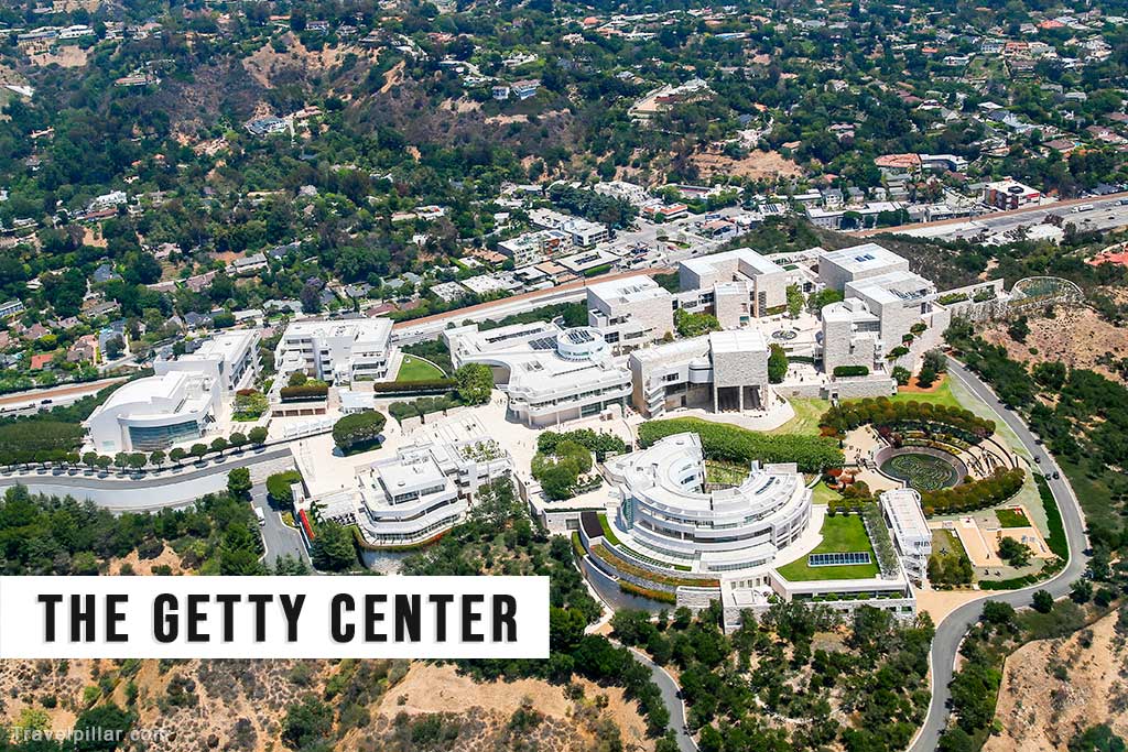 Aerial view of the Getty Center, Los Angeles, California, USA