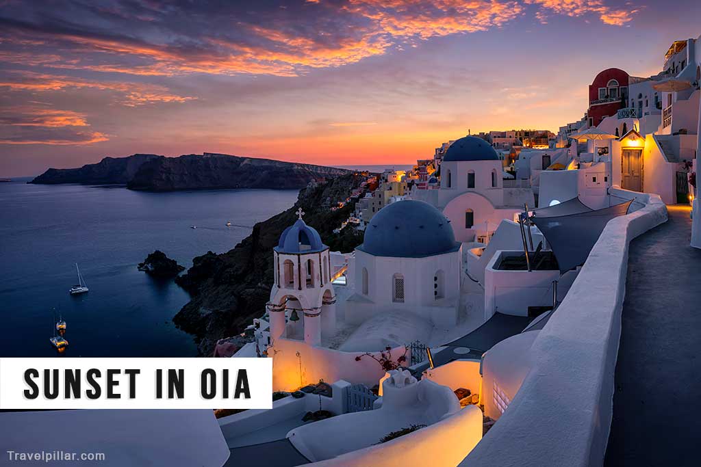 Sunset in Oia, Santorini, Greece
