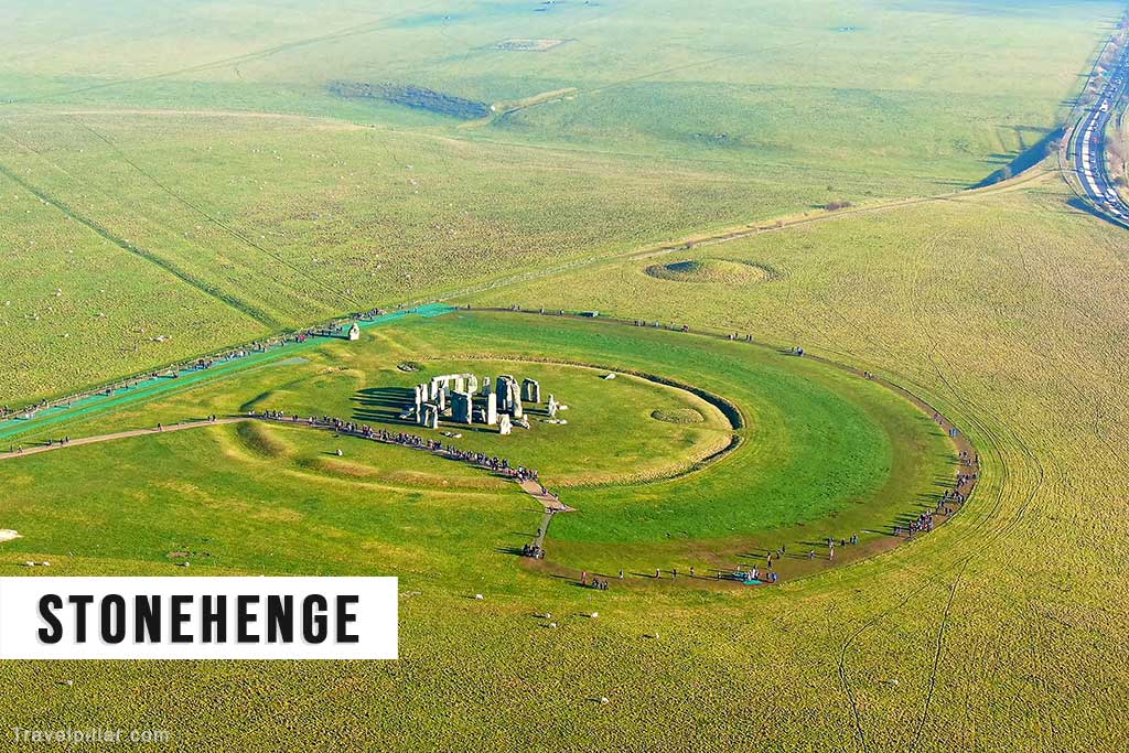 Aerial view of Stonehenge, Wiltshire, England