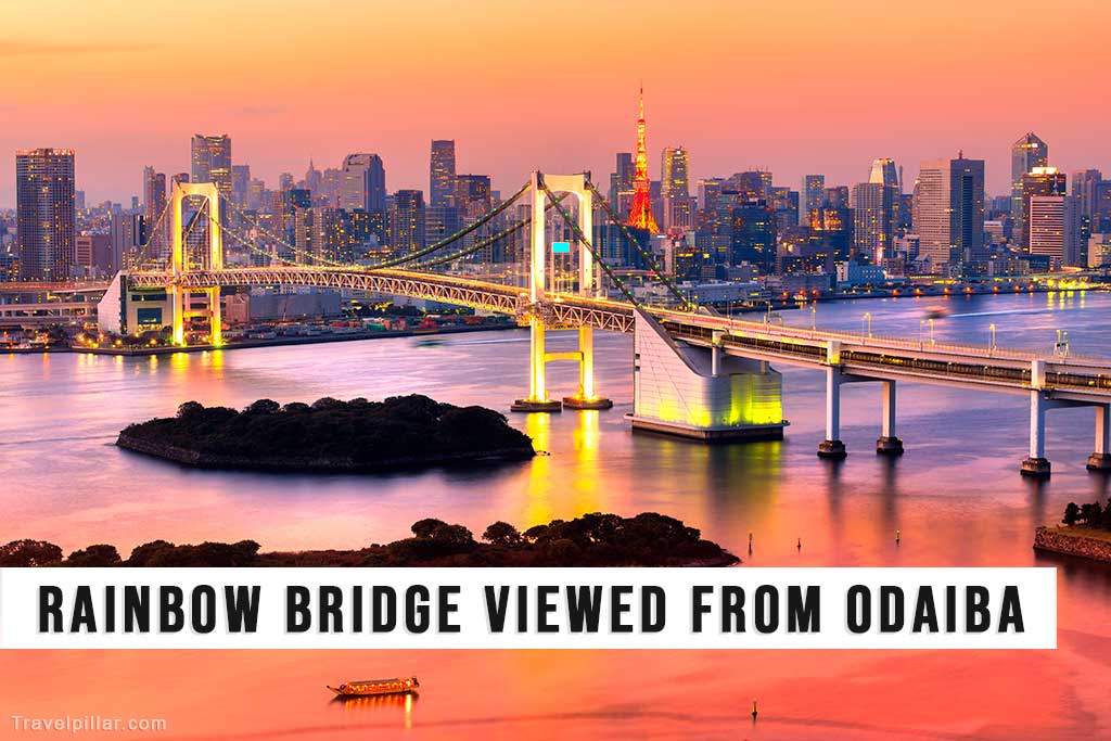 Rainbow Bridge as viewed from Odaiba Island, Tokyo, Japan