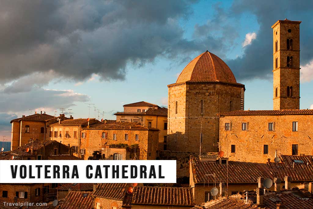 Volterra Cathedral (Duomo) and Baptistery, Tuscany, Italy