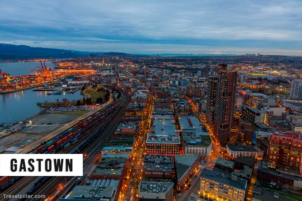 Aerial view of Gastown, Vancouver, Canada