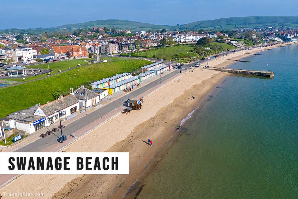 Aerial view of Swanage Beach, Dorset