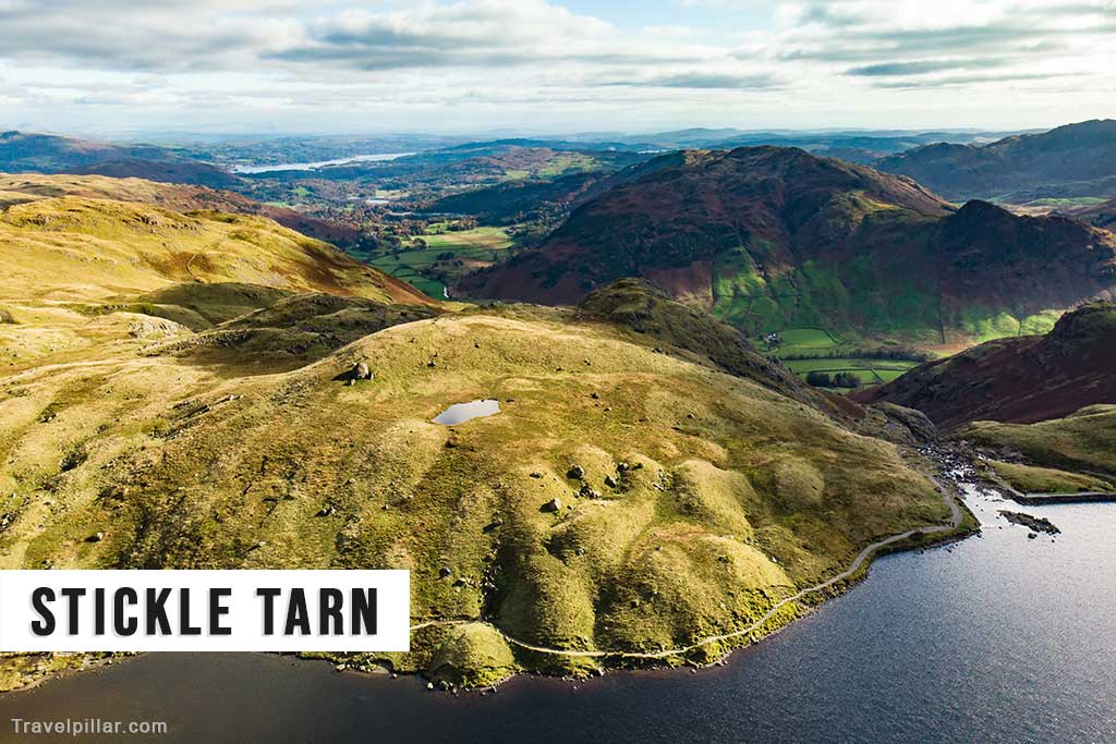 Aerial view of Stickle Tarn Lake