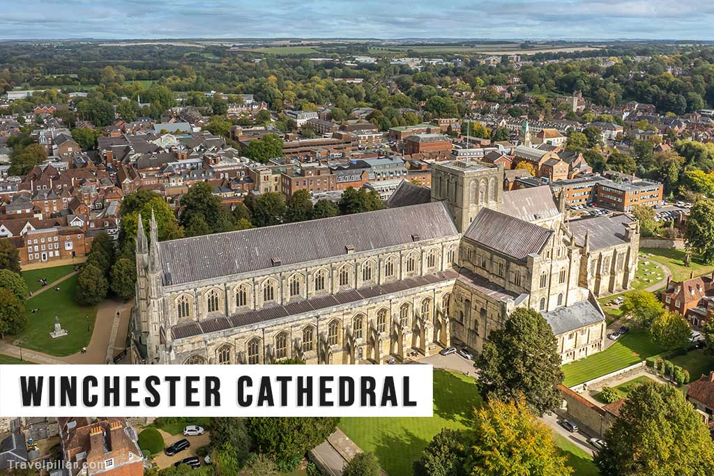 Aerial view of Winchester Cathedral