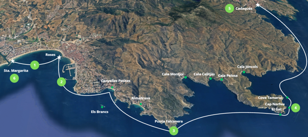 Roses to Cadaques Boat Trip Itinerary